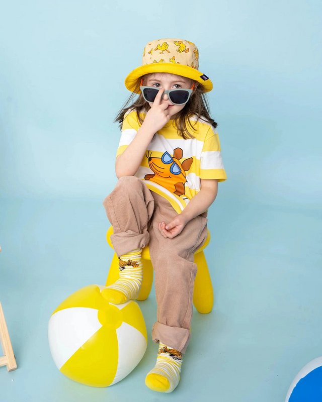 koaa – The Mouse Beachboy Stripes – T-shirt hvid/gul