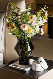 Vase au design moderne, best-seller tendance, verre gris foncé de haute qualité, CUZ11GR