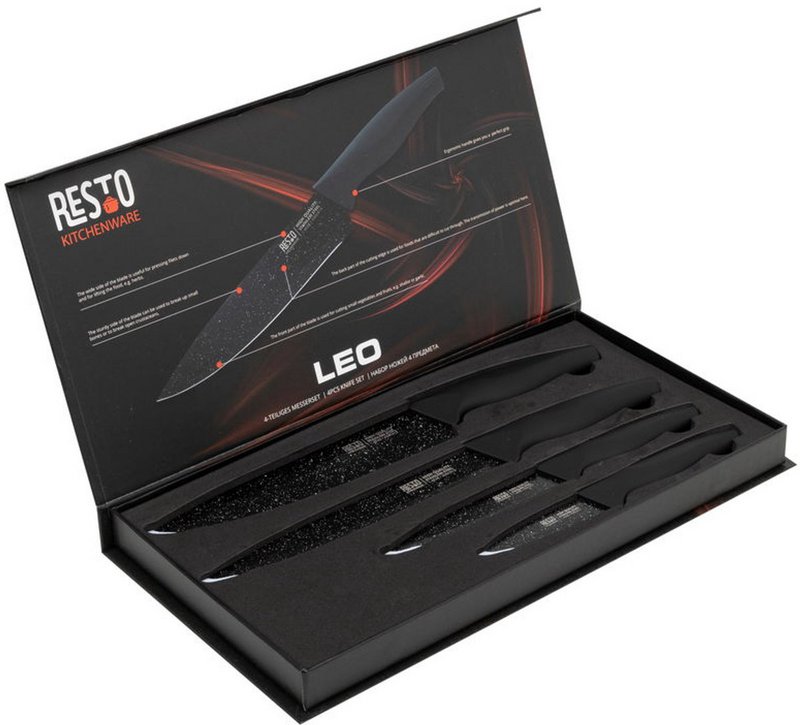 RESTO 95504 Leo Luxury Knife Set - 4 pieces - In gift packaging