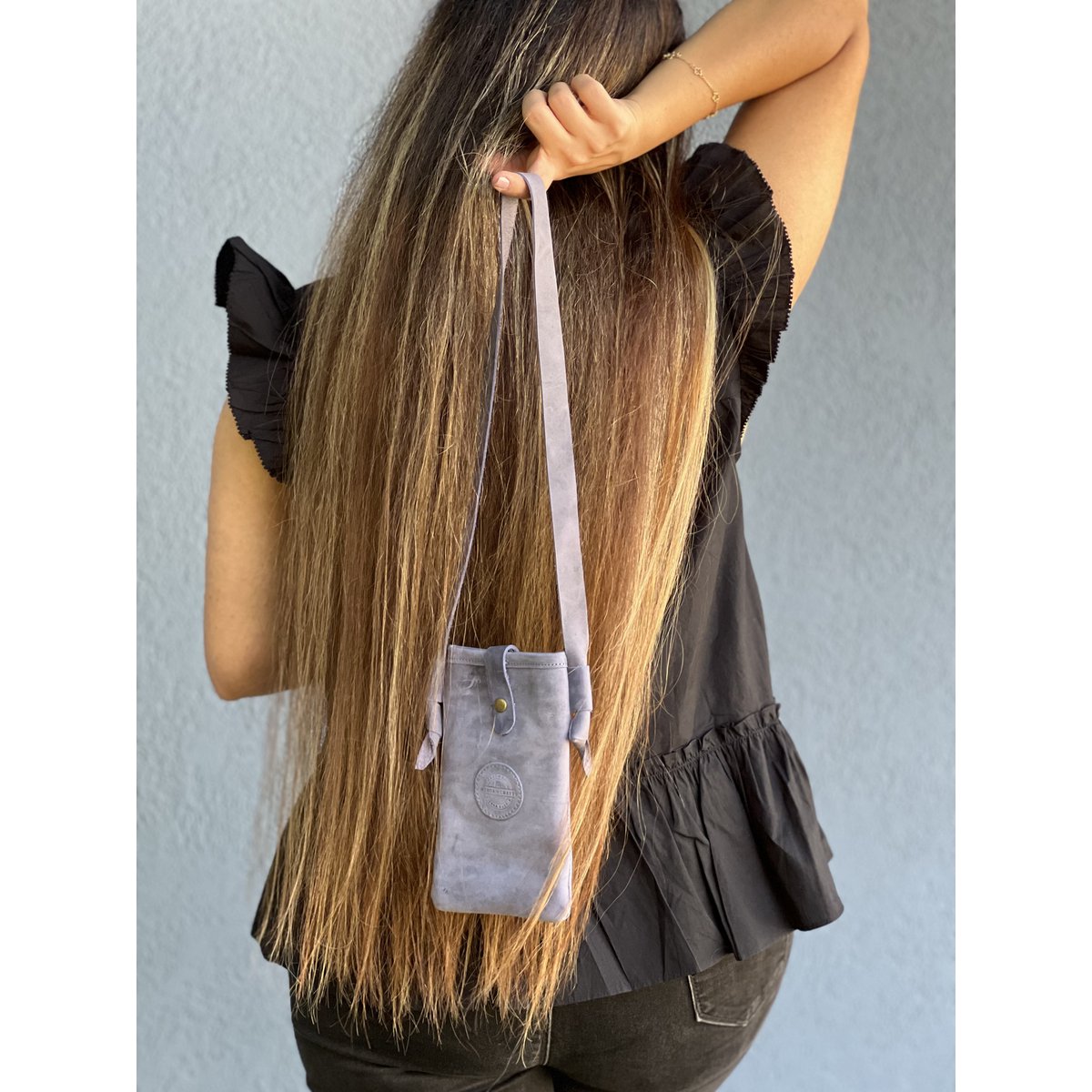 Handytasche aus echtem Leder – Umhängetasche