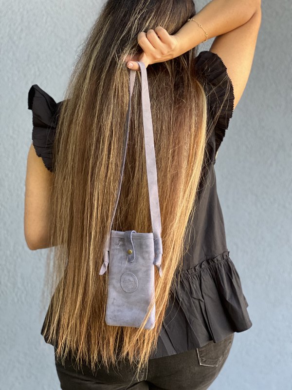 Handytasche aus echtem Leder – Umhängetasche
