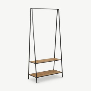 Dover Clothes Rack, Steel & Natural Oak