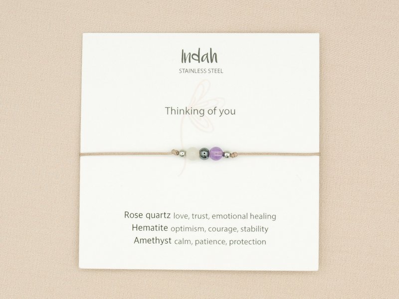 Armband rock, thinking of you, zilver en goud
