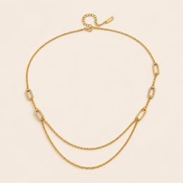  Gold heart necklace, delicate chain, interlocking hearts pendant, romantic jewelry, dainty design