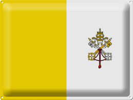 Tin Sign Flag Vatican City 40x30cm Flag Vatican City