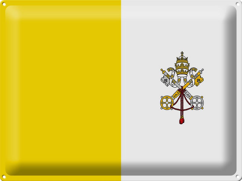 Tin Sign Flag Vatican City 40x30cm Flag Vatican City