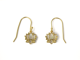 Gold plated earrings with Water Lily, Claude Monet