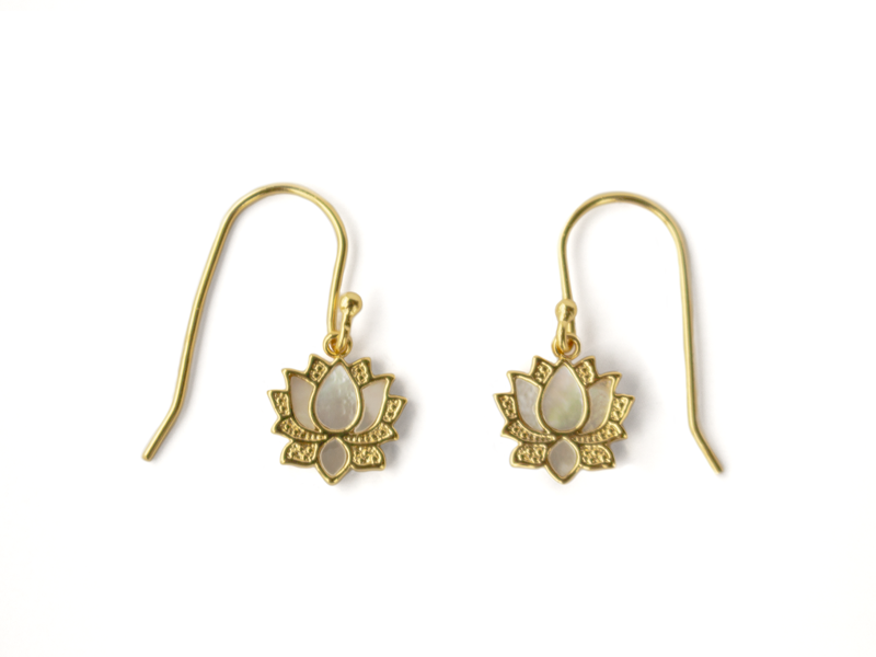 Gold plated earrings with Water Lily, Claude Monet