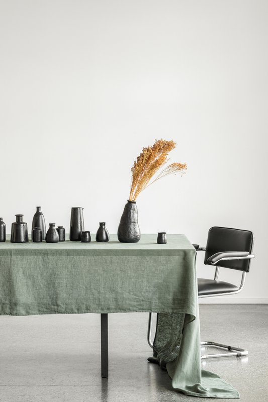 Hør dug Nordic Moss grøn (330x145 cm)