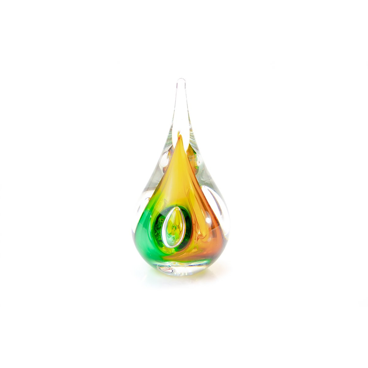 Crystal Drop - Green/Gold - height 12 cm - Handmade