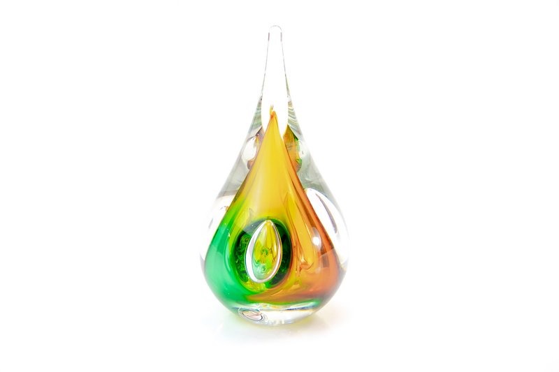 Crystal Drop - Green/Gold - height 12 cm - Handmade
