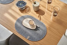 Mantel individual de fieltro ovalado STELLE gris