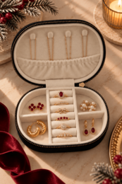 Velvet Carousel – Portagioielli Ovale in Velluto con Spilla