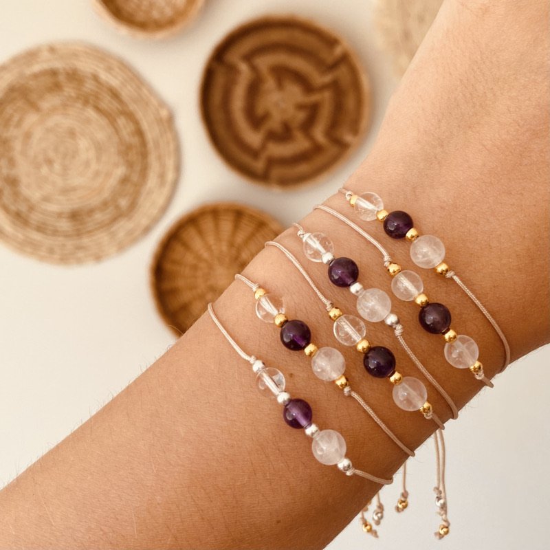 Precious stones bracelet - Golden triangle