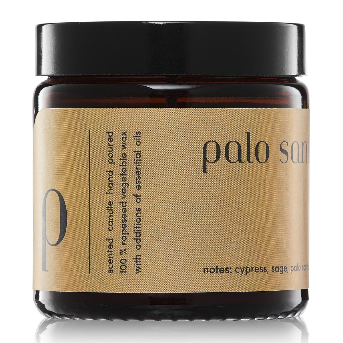 Geurkaars "Palo Santo" 100% natuurlijke koolzaadwas 120g