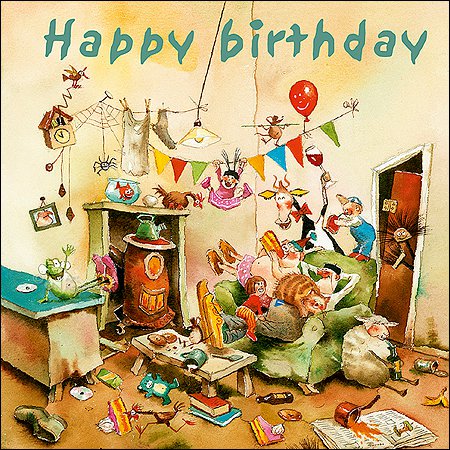Card folder - Marius van Dokkum, Happy birthday