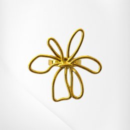 Brushed Gold Irregular Floral Ring