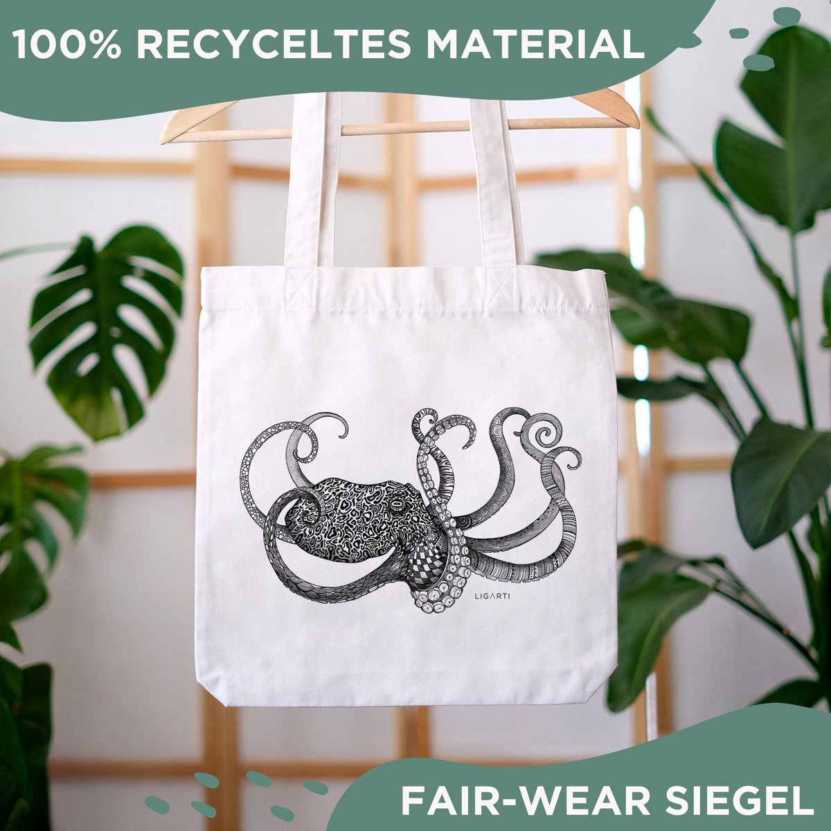 Burlap bag - octopus