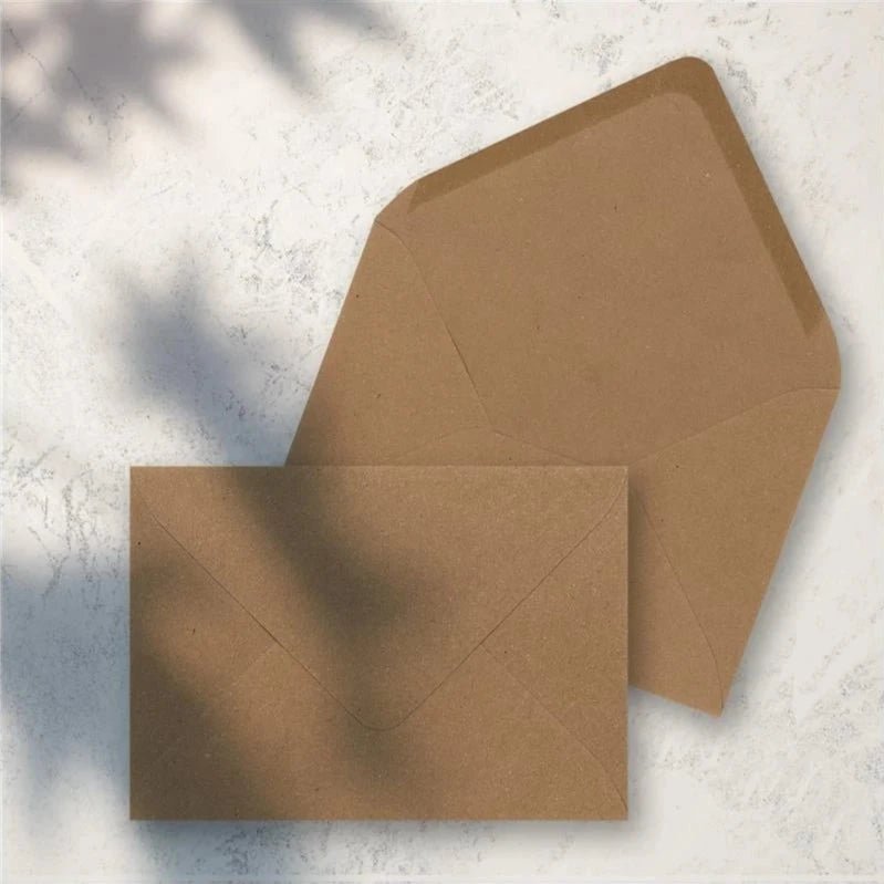 Organische envelop - gemaakt van 100% gerecycled papier - voor DIN A6 ansichtkaarten/gevouwen kaarten