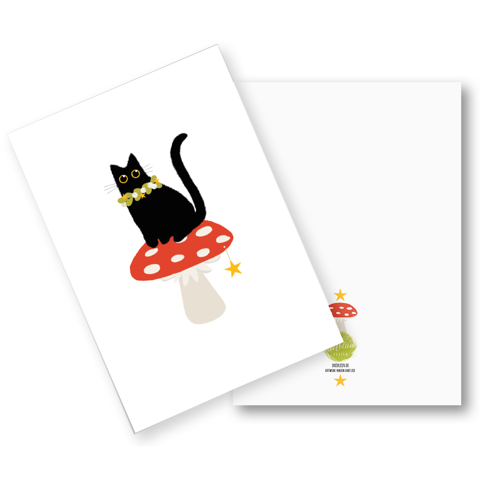 Tarjeta navideña de gatos (tarjeta plegable con sobre) "Gatito navideño"