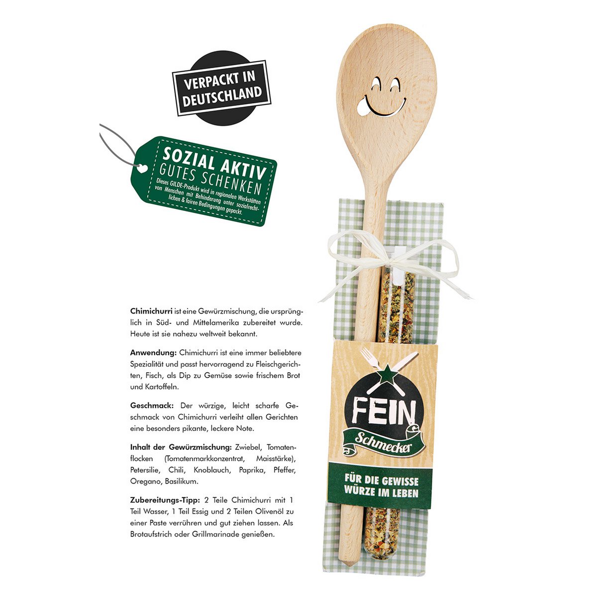 Wooden spoon + spice mix VE 6