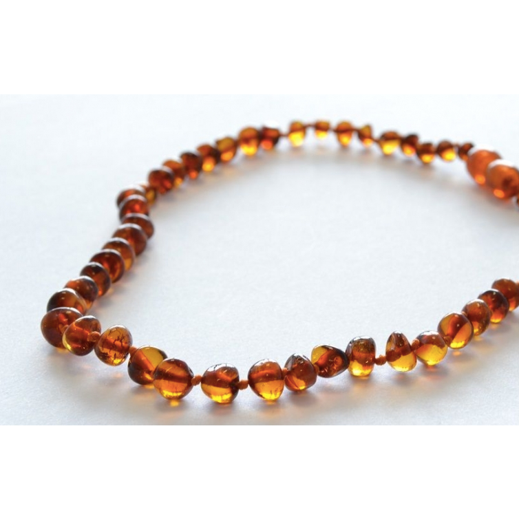 Pulsera de Ámbar - Coñac oscuro