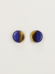 Disc earrings with ear-clip and lavender lacquer