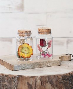 Dried flowers in glass - 7.5 cm / 12.5 cm
