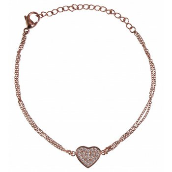 Bracelet heart zirconia rose