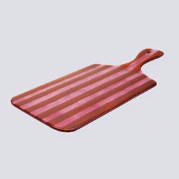 Large rectangular serving platter with bold magenta and pink striped pattern.