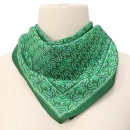 Green Square Silk Scarf Fihri