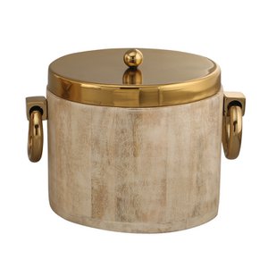 Golden wooden ice cream bucket 20x25x20cm
