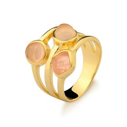 Anello con pietre preziose a tre livelli