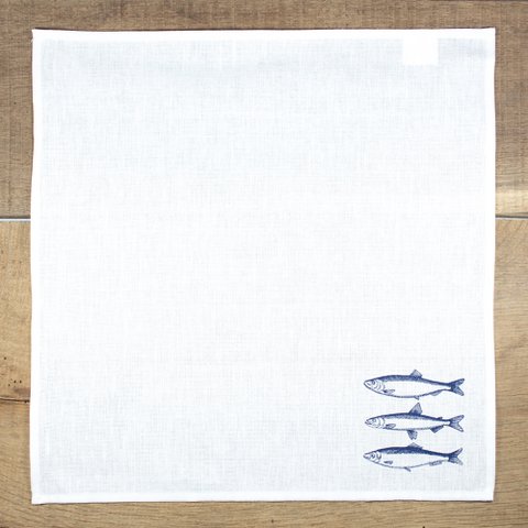 maritime Halbleinen-Serviette Fische