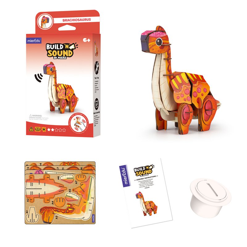 Mieredu - 3D Puzzel Build And Sound - Brachiosaurus