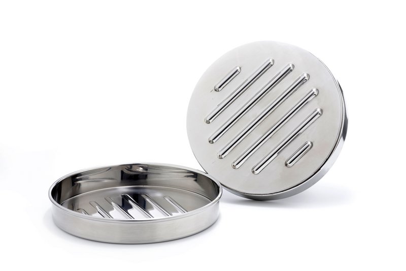 Stainless steel burger press