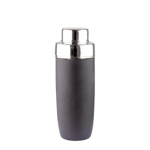 Cocktail shaker ANDOR stainless steel powder-coated matt black silver 8.5 cm (diameter) 23.5 cm (height)