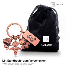 3 Angels" Guardian Angel Keychain - Angel Lucky Charm with Message Engraved "You can do it!"