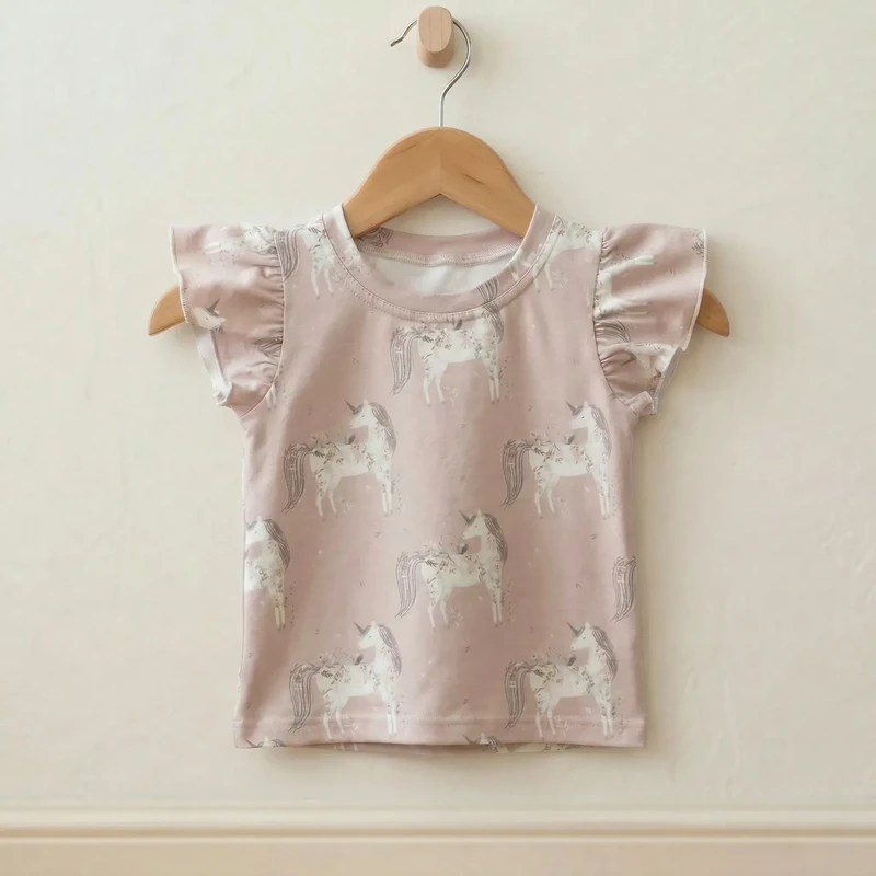 Pige T-shirt med enhjørning print