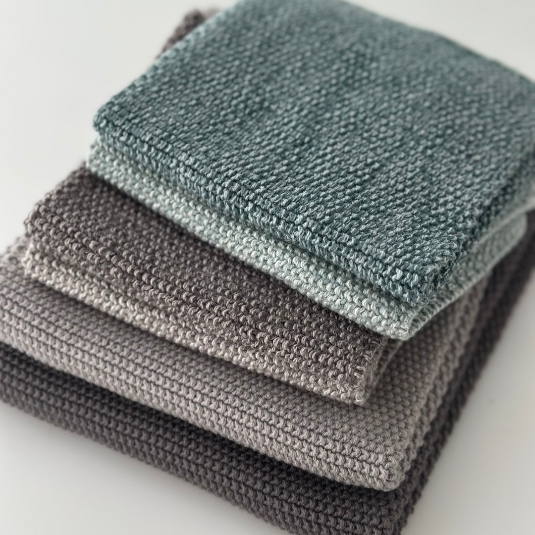 Gebreide keukenhanddoek – effen – vuursteengrijs