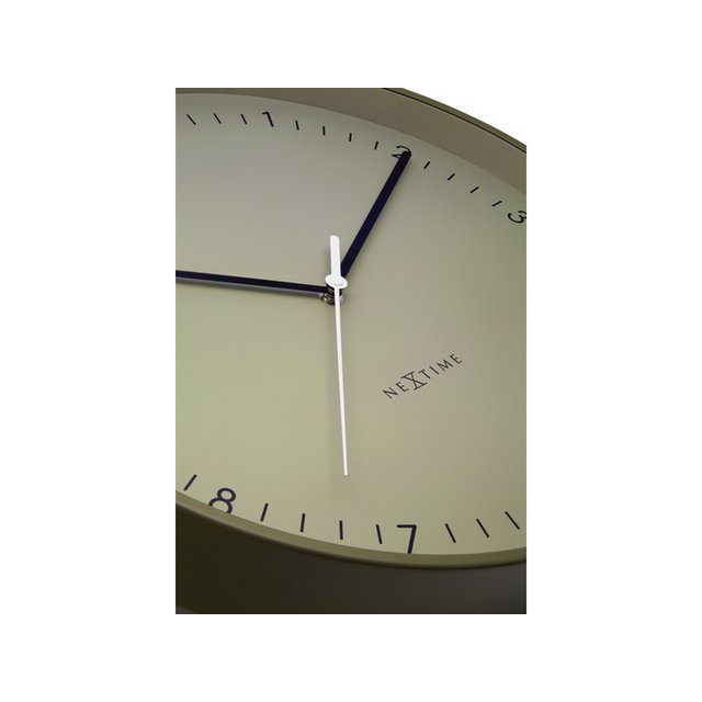 Reloj de pared NeXtime Berlin L 40cm aluminio caqui