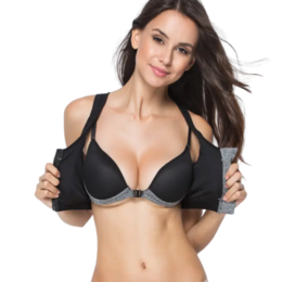 Reggiseno sportivo con clip e zip - nero