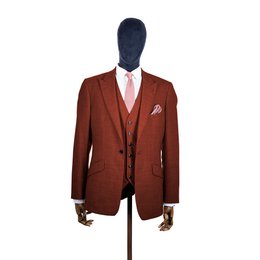Dusty pink knitted tie and pocket square set