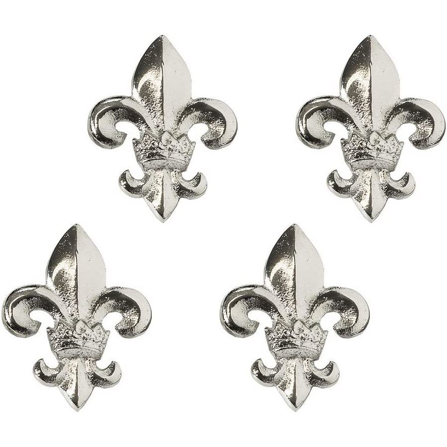 EDZARD Zestaw 4 szpilek do świec Świeczniki do lilii, aluminium niklowane, wysokość 6,5 cm