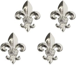 EDZARD 4er Set Kerzenpin Kerzenstecker Lilie, Aluminium vernickelt, Höhe 6,5 cm