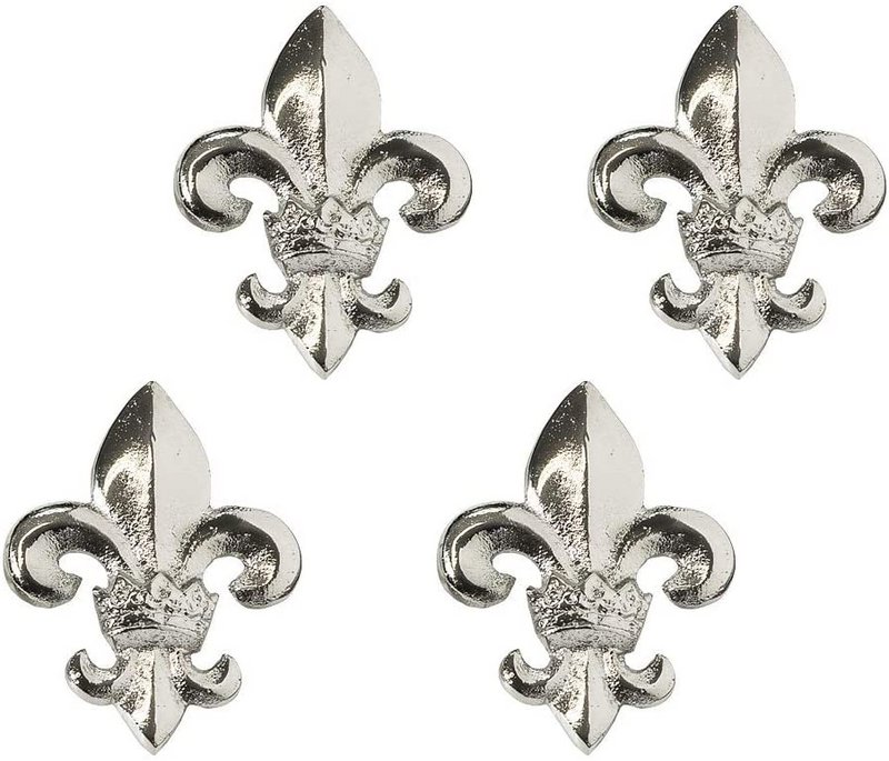 EDZARD set van 4 kandelaars kandelaar lelie, aluminium vernikkeld, hoogte 6,5 cm