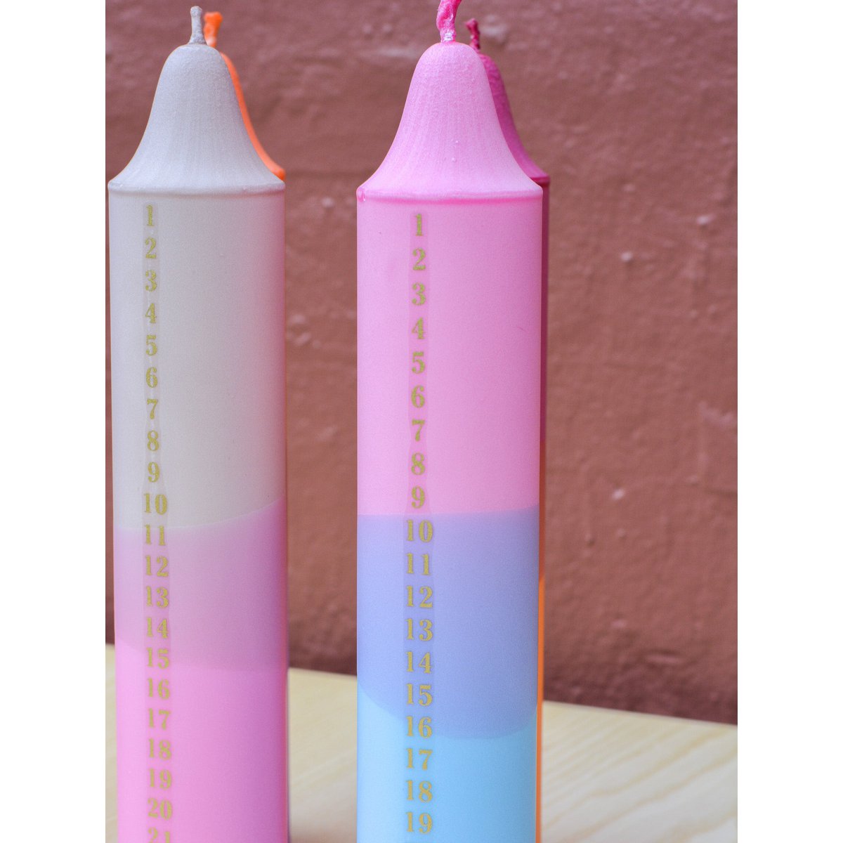 Kalenderlichter Beige & Pink