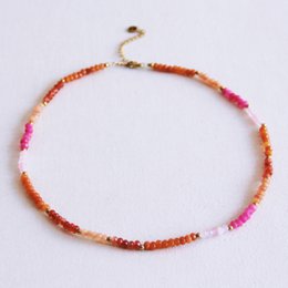Collana sfaccettata - corallo/rosa/arancione