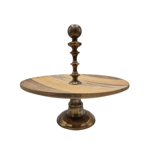 Etagere Dubai - Holz - Metall Antik Messing glänzend