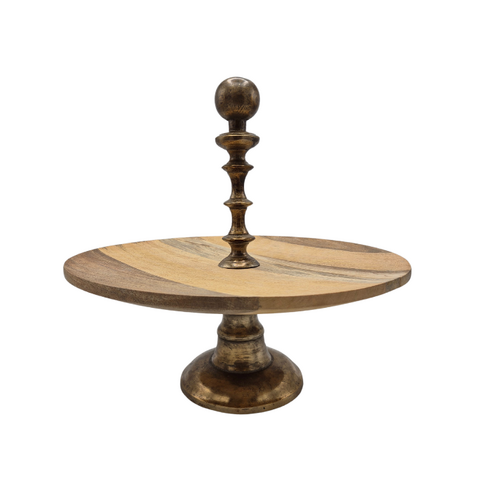 Etagere Dubai - Wood - Metal Antique Brass Shiny
